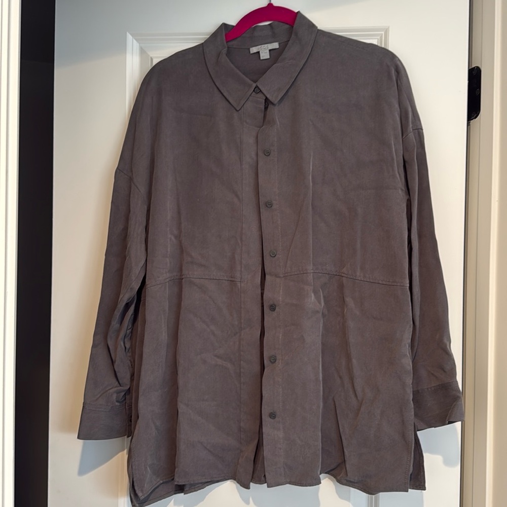 COS long button down shirt